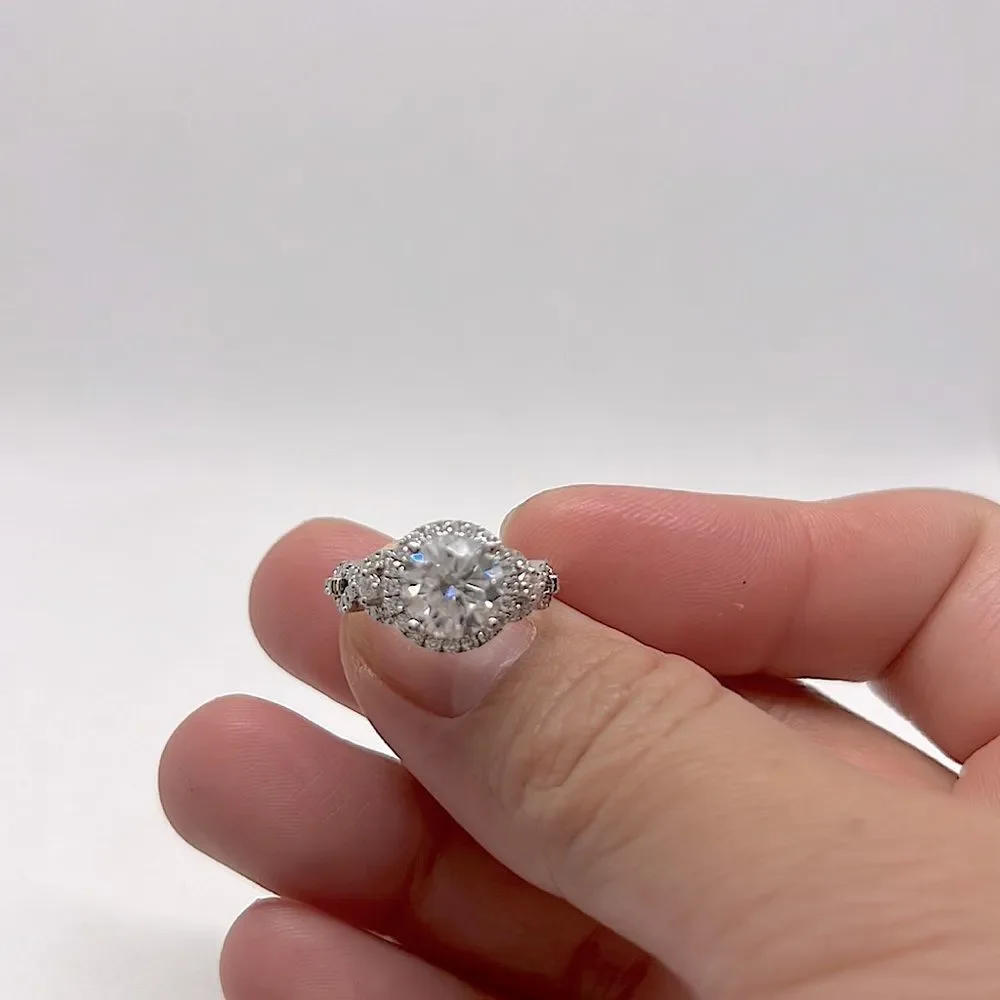 14kt 2.5ct tw round brilliant twist halo engagement ring